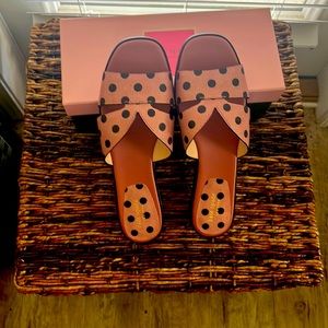 Kate spade black and pink slides sandals brand new